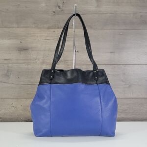 Brighton Blue Leather Tote Bag